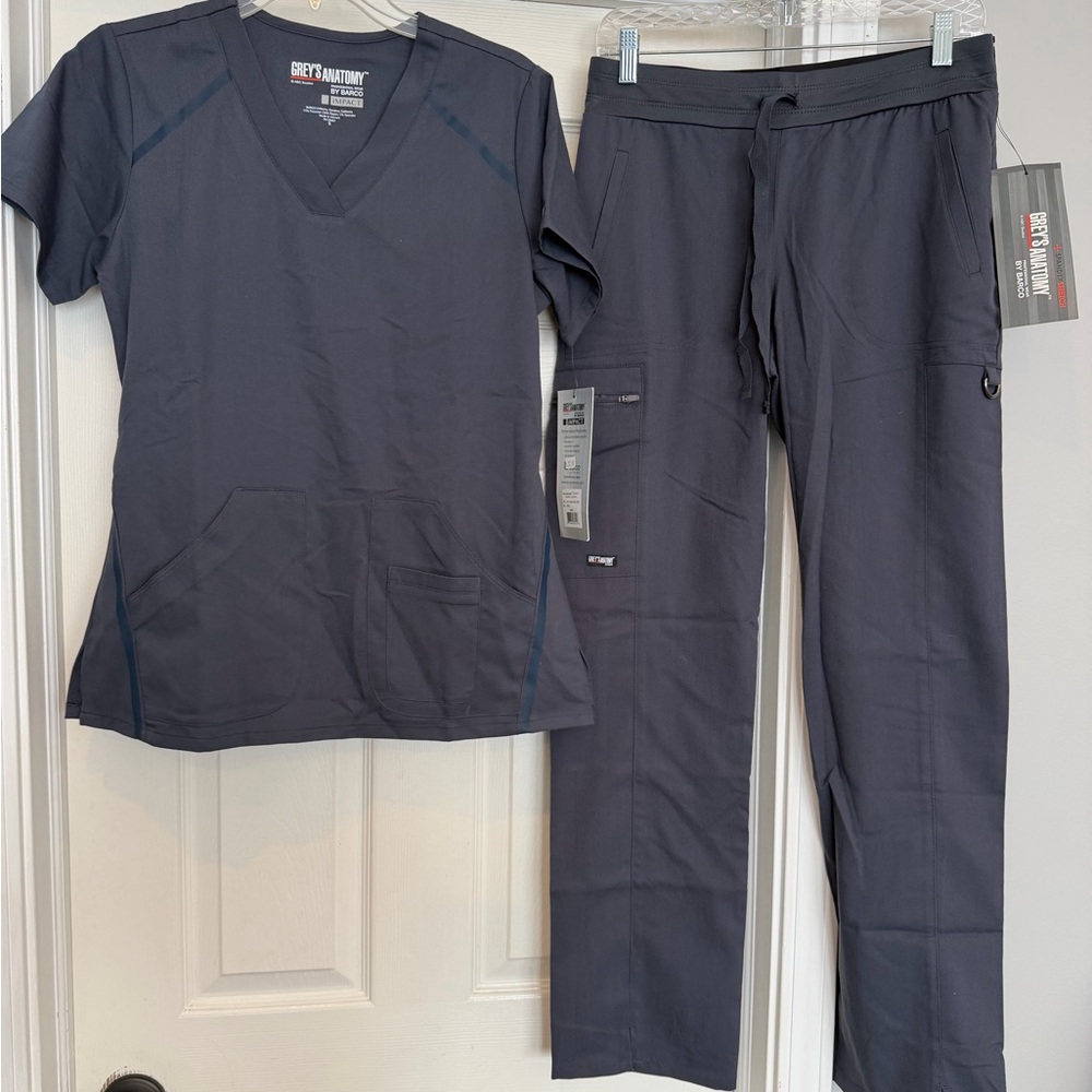 Grey's Anatomy Steel V-Neck Scrub Top